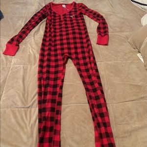 Pink one piece footie pajama